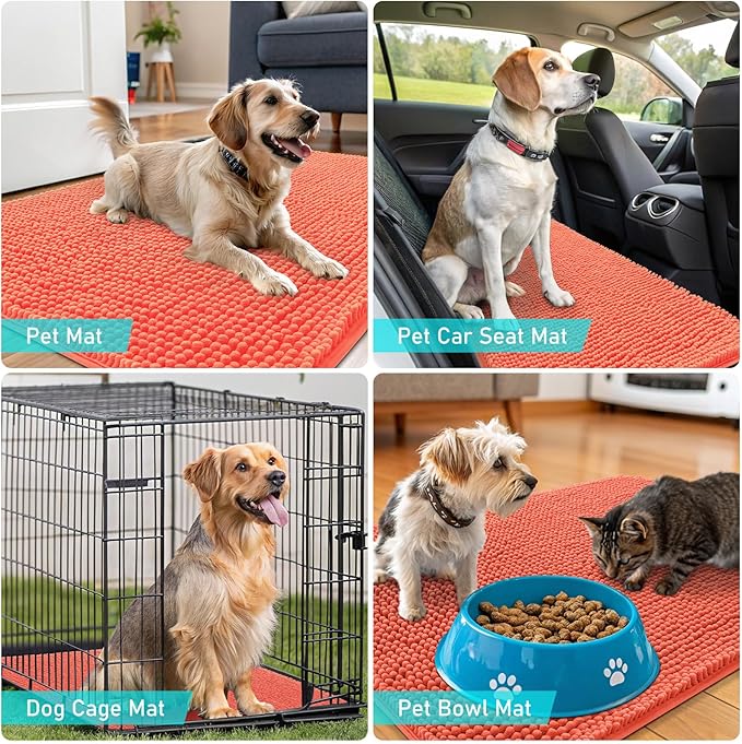OLANLY Dog Door Mat for Muddy Paws 54x24, Absorbs Moisture and Dirt, Absorbent - Image 7