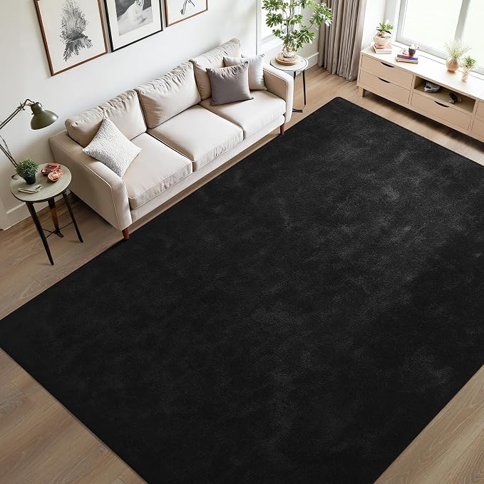 Keeko 4x6 Black Area Rugs for Bedroom, Soft Modern Living Room Rug Indoor Non - Image 2
