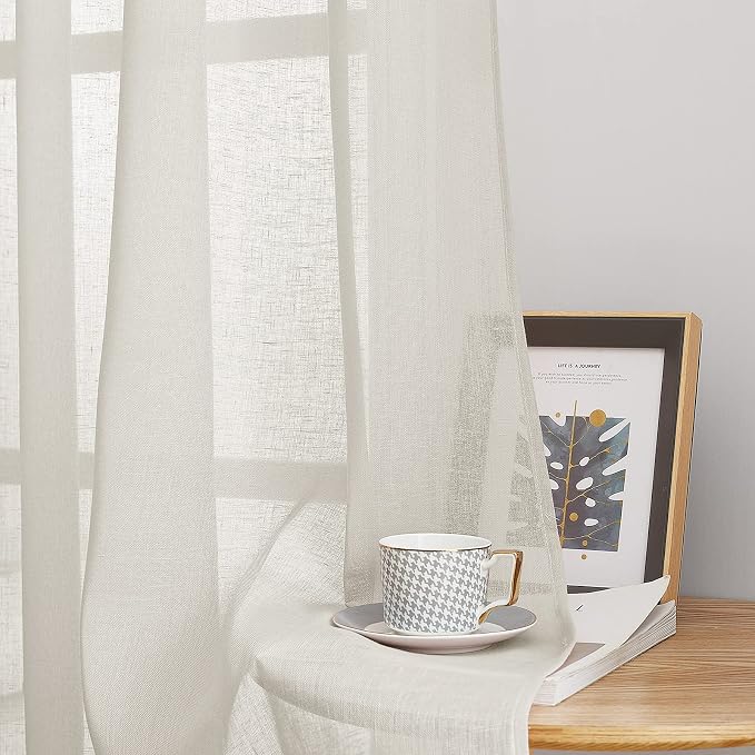 NICETOWN Kitchen Curtains Linen Burlap Drapes - Image 4