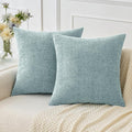 MIULEE Pack of 2 Light Blue Throw Pillow Covers 24x24 Inch Soft Chenille Pillow by MIULEE