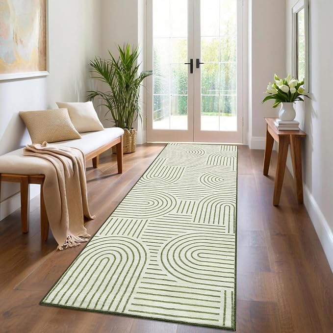 ROYHOME Modern Rug 2x6 Runners for Hallways, Abstract Kitchen Runner Rugs Non - Image 2