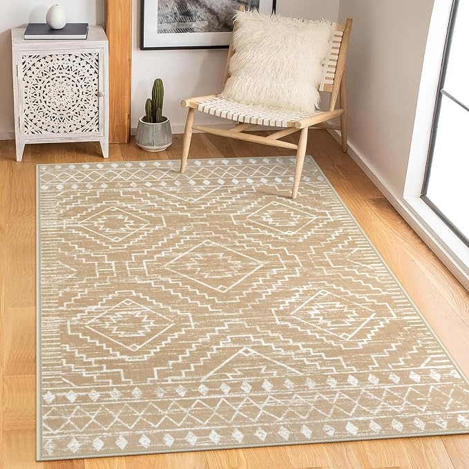 Wonnitar Moroccan Washable Rug 3x5, Non-Slip Entryway Area Rug, Soft Farmhouse by Wonnitar