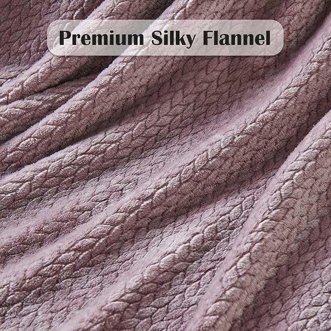 NEWCOSPLAY Super Soft King Blanket Light Purple Premium Silky Flannel Fleece - Image 5