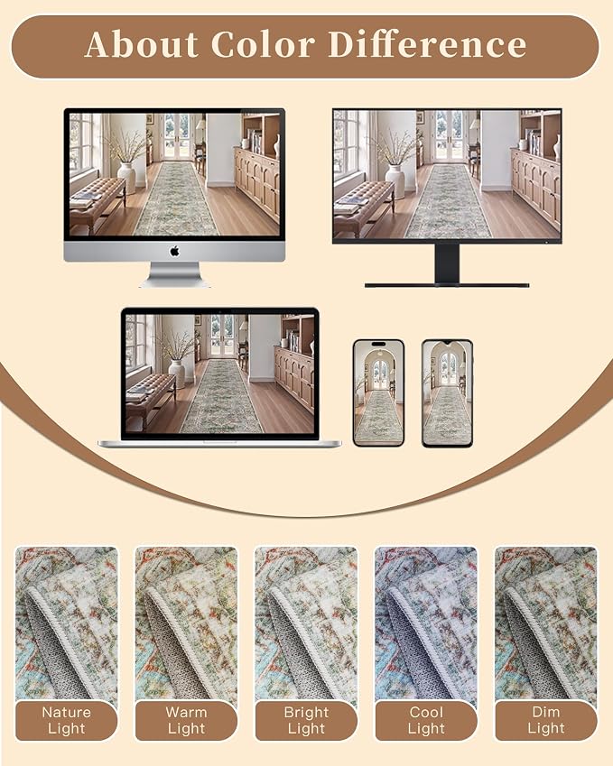 Madane Hallway Runner Rug 2x12, Extra Long Washable Runner Rugs - Image 12