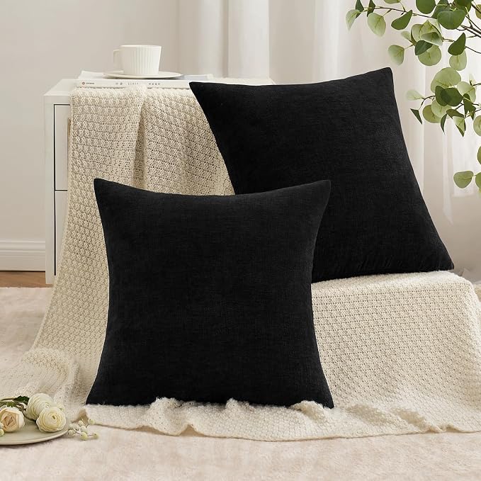 MIULEE Black Couch Pillow Covers 20x20 Inch - Image 2