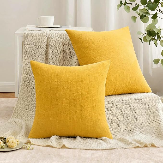 MIULEE Yellow Couch Pillow Covers 18x18 Inch - Image 5