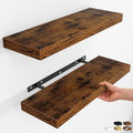 Fun Memories Floating Shelves for Wall, Rustic Wood Wall Mounted Shelves for by FunMemories