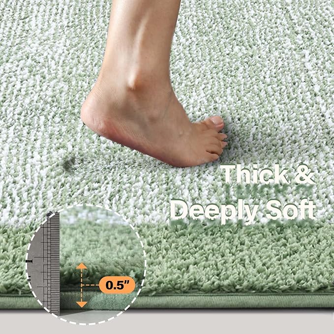 60x24 Long Bathroom Rugs Washable Non Slip, Soft Absorbent Quick Dry Mats - Image 4