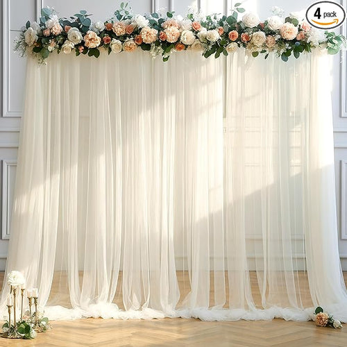 20ft x 15ft Champagne Tulle Backdrop Curtain by Suppromo