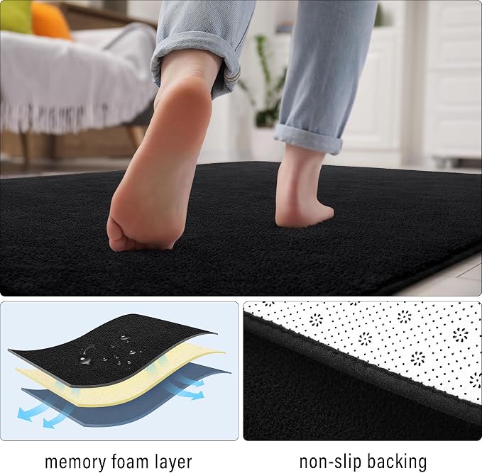 Soft Rugs for Living Room 5x7 Black, Minimalist Area Rug for Bedroom Nursery - Image 5