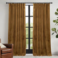 RYB HOME Gold Brown Velvet Curtains 102 inches by RYBHOME