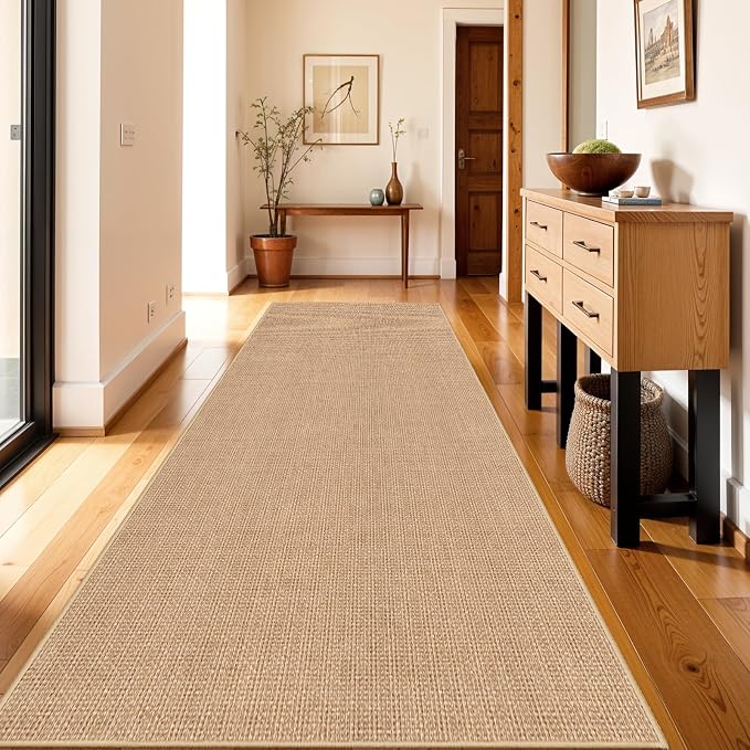 3x10 Runner Rug for Hallways: Washable Non Slip Kitchen Extra Long Jute Runners - Image 3