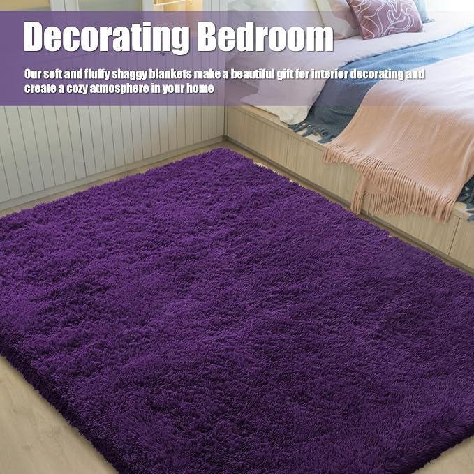 6x9 Fluffy Area Rug for Living Room, Shag Area Rugs for Bedroom - Image 6