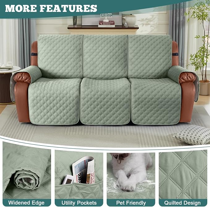 Ruaozz Waterproof Recliner Sofa Covers, 1-Piece Couch Covers - Image 5