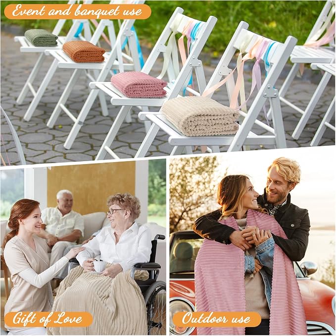 Buryeah 24 Pcs Flannel Throw Blanket Bulk 50 x 60 in Sleepover Blanket Outdoor - Image 4