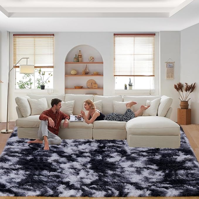 Area Rugs 9x12 Living Room, Ultra Soft Shaggy Fluffy Rug - Image 2