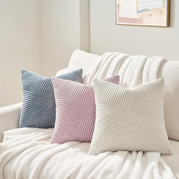 Topfinel Set of 2 Cream White Decorative Throw Pillow Covers 16x16 Inch - Image 6