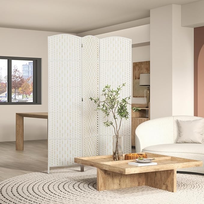 HOMCOM Room Divider 3 Panel, 6FT Tall Folding Privacy Screen, Freestanding - Image 2