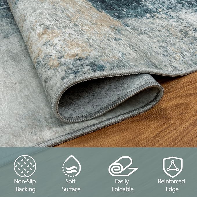5x8 Area Rugs for Living Room Rug Washable: Abstract Rug for Dining Room - Image 4