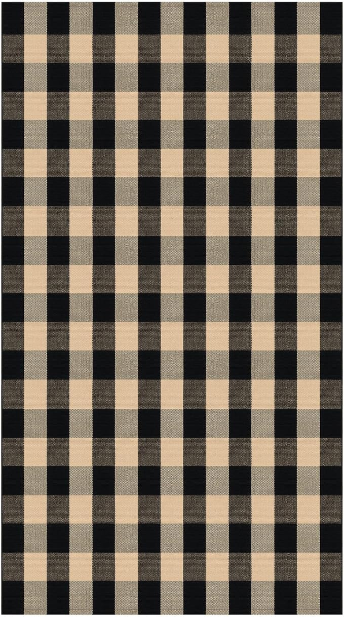 IOHOUZE Buffalo Plaid Rug 5x7 Ft Indoor Outdoor Rug, Washable Rugs - Image 8