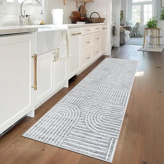 Modern Rug 2x6 Runners for Hallways, Abstract Kitchen Runner Rugs Non Slip Bath - Image 2