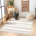 BESTSWEETIE 3x5 Area Rugs for Living Room Washable Moroccan Farmhouse Neutral by BESTSWEETIE