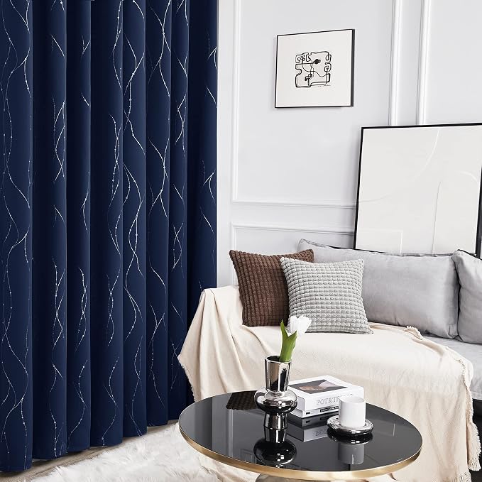 Deconovo Navy Blue Curtains, 38 x 84 Inch, Thermal Insulated Soundproof Privacy - Image 5