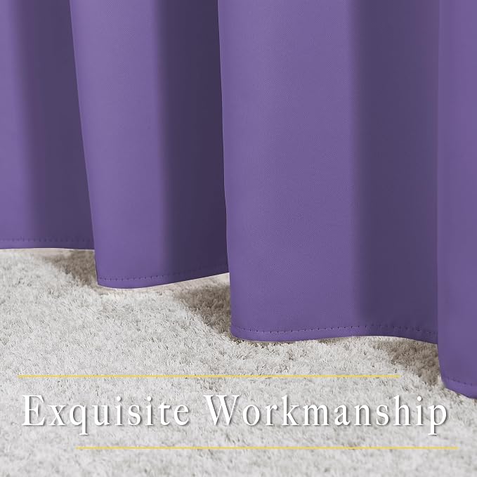 NICETOWN Lilac Purple Curtains 96 inches Long, Grommet Thermal Insulated - Image 6