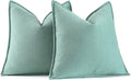 MIULEE Pack of 2 Aqua Green Decorative Pillow Covers 18x18 Inch Soft Chenille by MIULEE