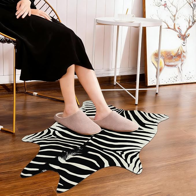 BENRON Premium Zebra Rugs for Living Room Bedroom, Non-Slip Throw Rug for Home - Image 4