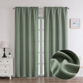 Chyhomenyc Sage Green Curtains 96 Inch Length 2 Panels, Faux Linen Textured by Chyhomenyc