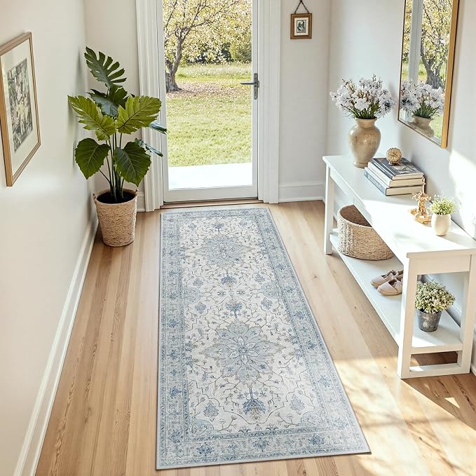 Area Rugs 2'6''x8' Runner Rug Non Slip Washable by RELEANY