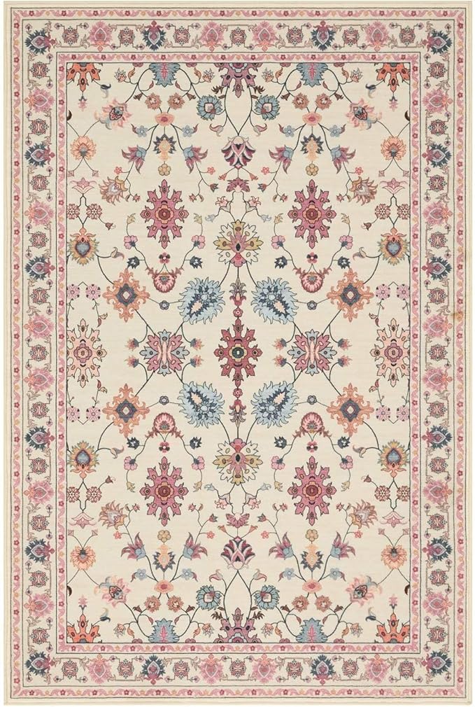 Rugxara Pink Door Mat Floral Entryway Rug, Washable Samll 2x3 Rug, Boho Front - Image 4