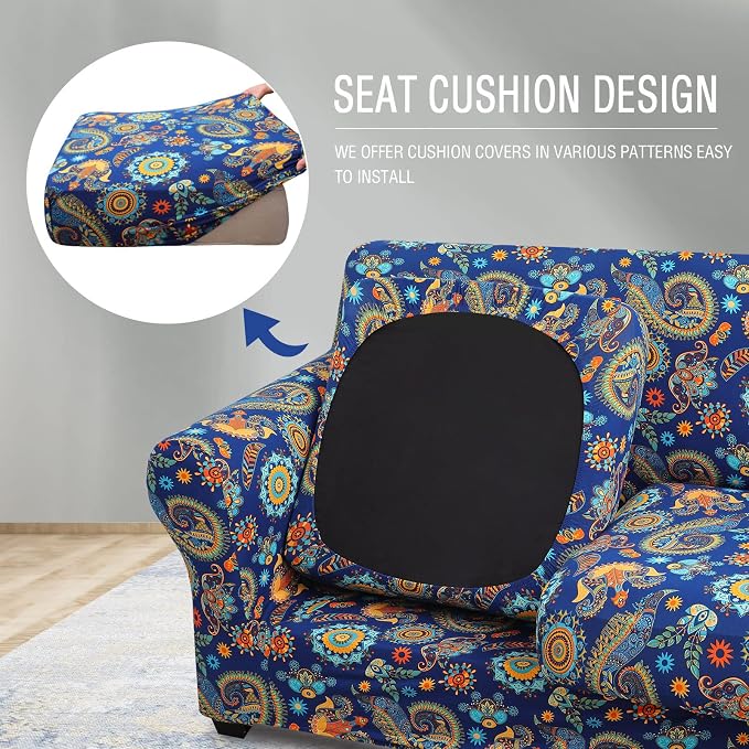 hyha Couch Covers, Chair/Sofa Covers, Floral Pattern, 2 Pieces, Armchair - Image 2