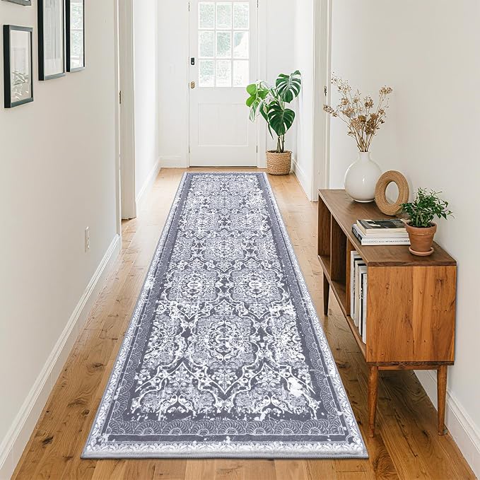 Vaukki Hallway Runner Rug, Vintage Shaggy Soft Laundry Rug Runner, Non Slip by Vaukki