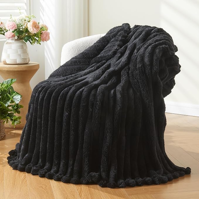 NEWCOSPLAY Super Soft Throw Blanket Black Premium Silky Flannel Fleece 3D by NEWCOSPLAY