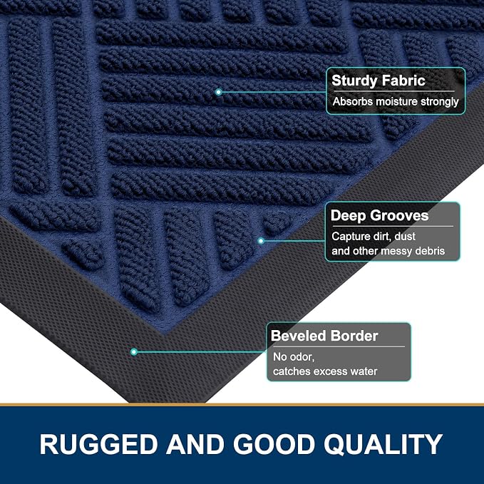 Smiry Front Door Mat Outside Entrance, Heavy Duty Outdoor Indoor Mat, Natural - Image 4