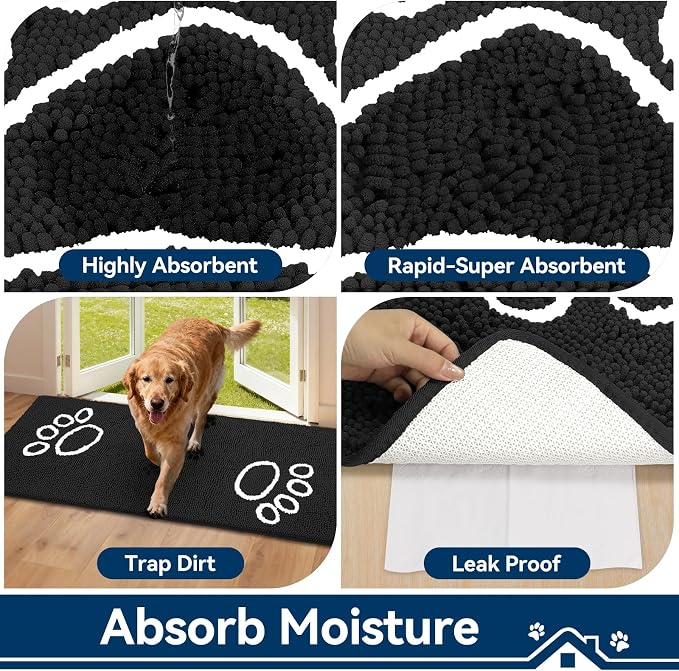 Bcoimo Super Absorbent Dog Door Mat, Pet Rugs - Image 4
