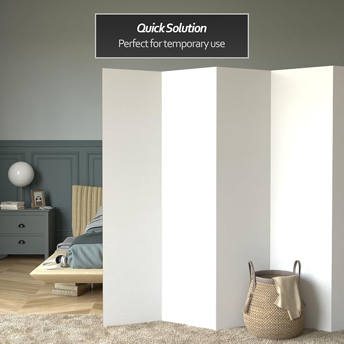 6 ft. Tall White Temporary Cardboard Folding Screen - Image 2