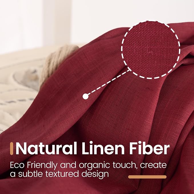 BGment Linen Curtains 36 Inch Length, Small Half Drapes - Image 3