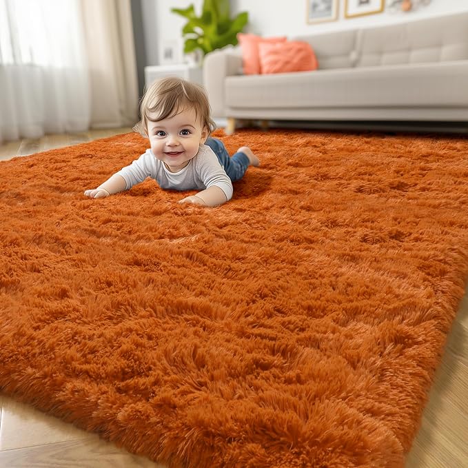Amdrebio Burnt Orange Area Rugs by Amdrebio
