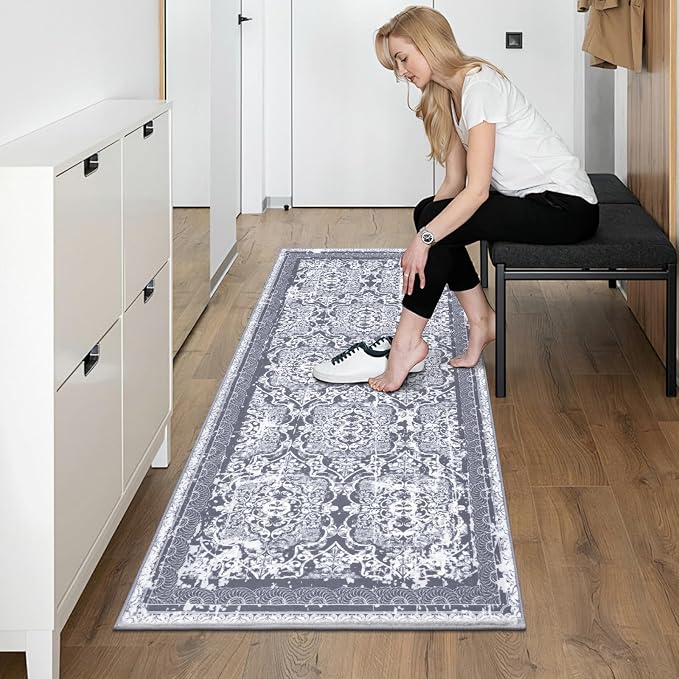 Vaukki Hallway Runner Rug, Vintage Shaggy Soft Laundry Rug Runner, Non Slip - Image 7