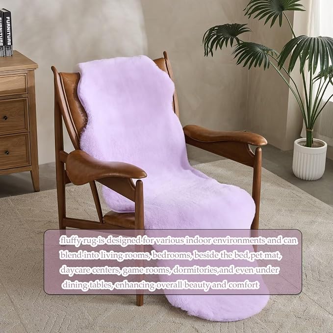 1700GSM Fuzzy Faux Sheepskin Fur Area Rug, Extra Soft Faux Fur Mat, Fluffy - Image 4