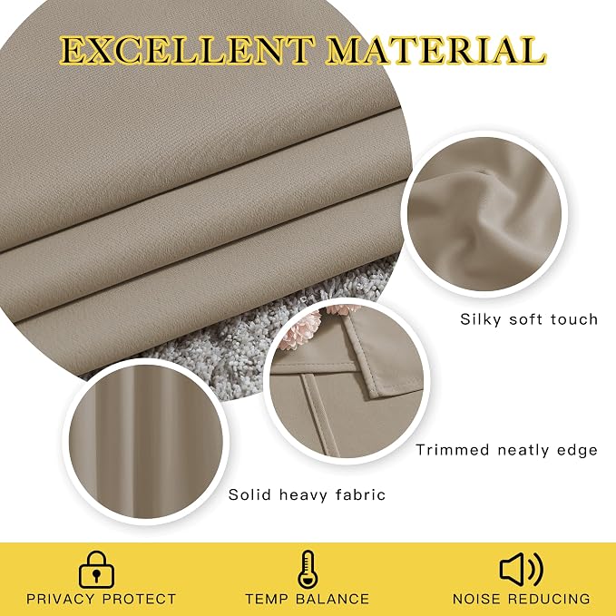 NICETOWN Blackout Curtains 54 inches Long - Image 3