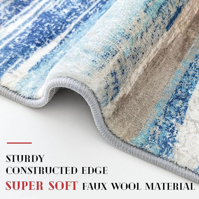 Lansny Abstract Area Rug 3x5 Washable Rugs - Image 5