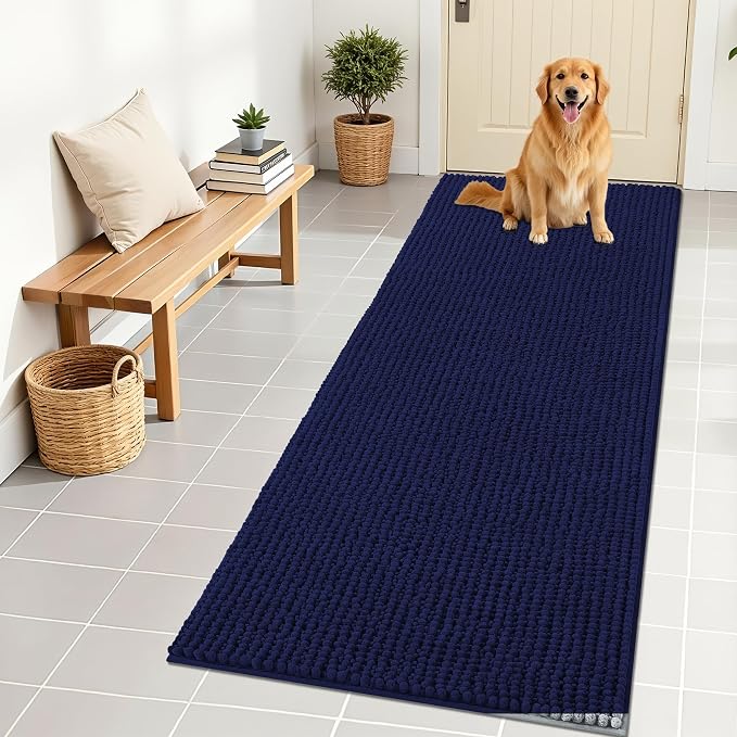 OLANLY Dog Door Mat for Muddy Paws 70x24, Ultra Absorbent Chenille Mud Doormat by OLANLY