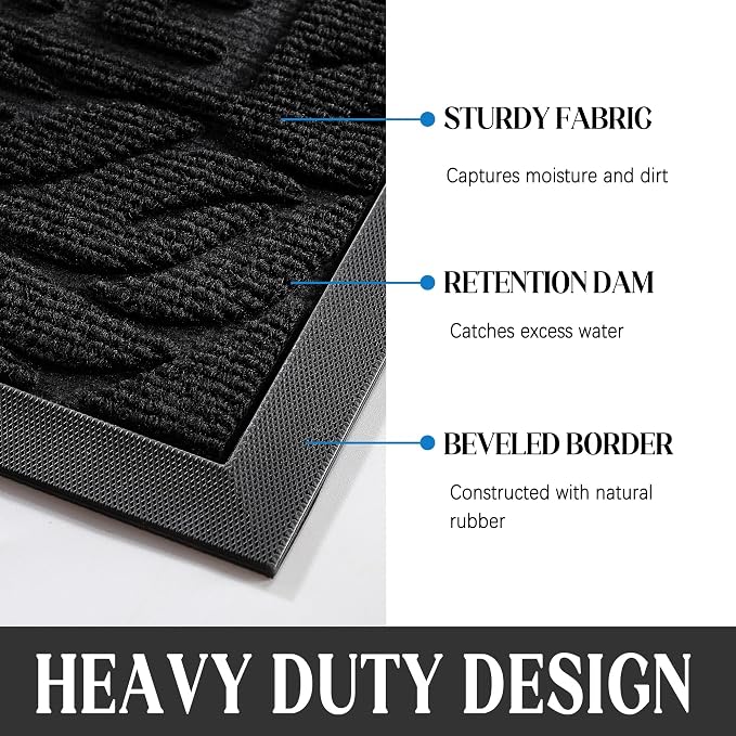 Yimobra Large Welcome Mat 36x24, Waterproof Non-Slip Outdoor Mats - Image 2
