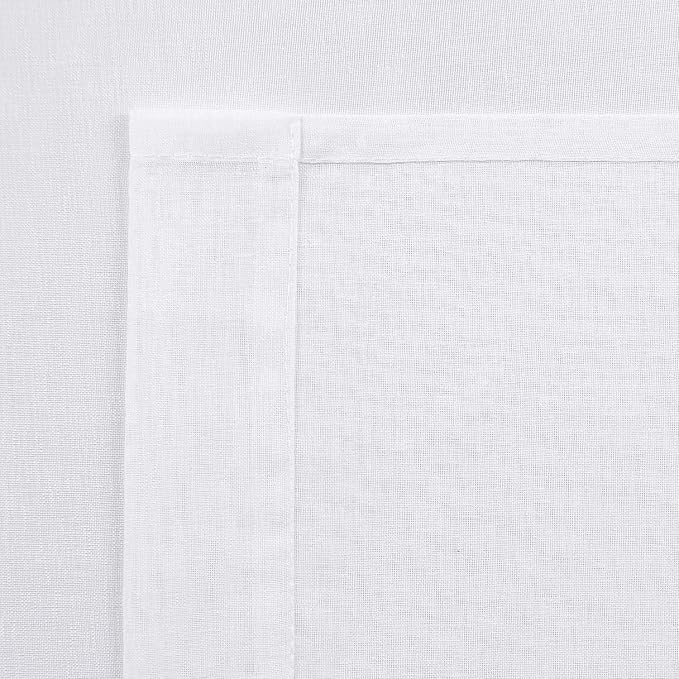 DWCN Sheer White Curtains 63 inch Length 2 Panels Set, Rod Pocket Solid Color - Image 5