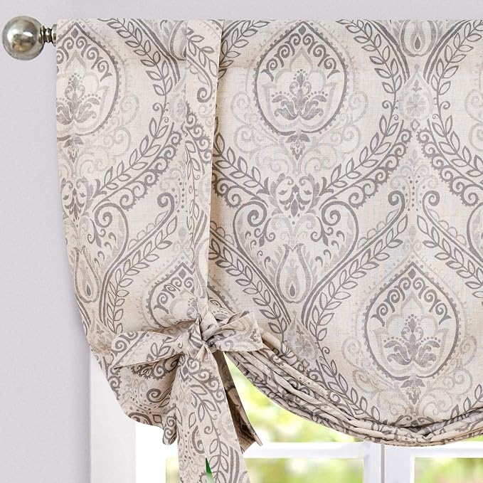 jinchan Faux Linen Tie up Valance by JINCHAN