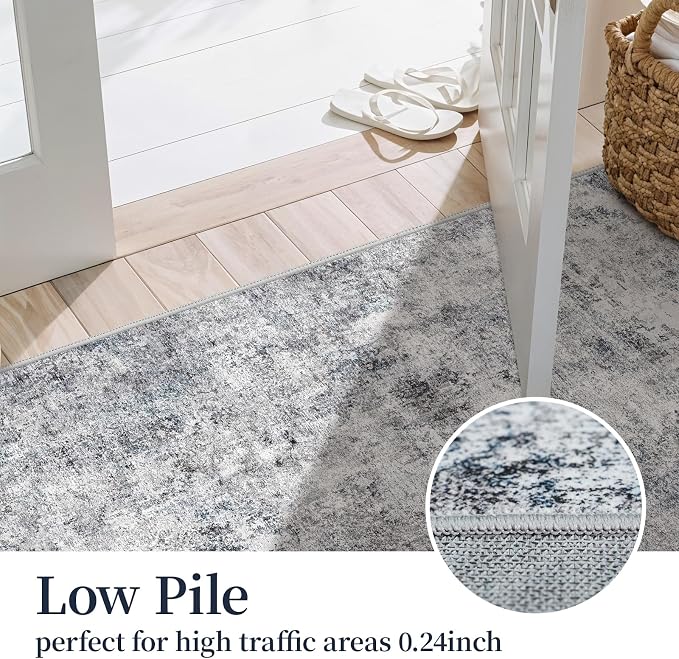 4 Square Area Rug: Washable Low Pile Carpet - Image 7